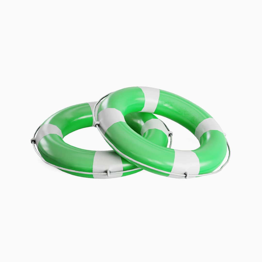 Lifebuoy 3D Model – Low Poly Game Asset, PBR Textures, FBX - View 27