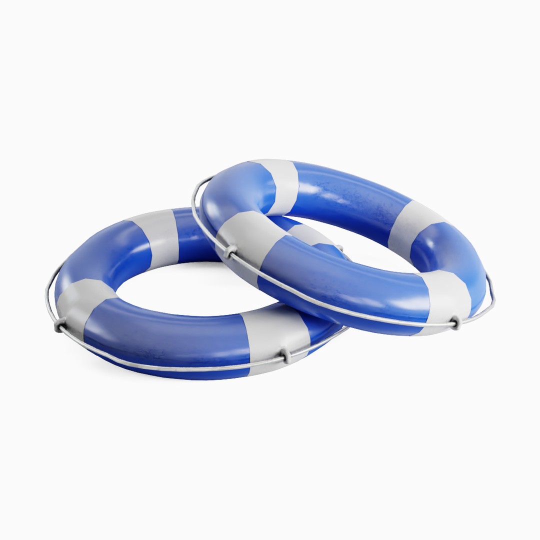 Lifebuoy 3D Model – Low Poly Game Asset, PBR Textures, FBX - View 28