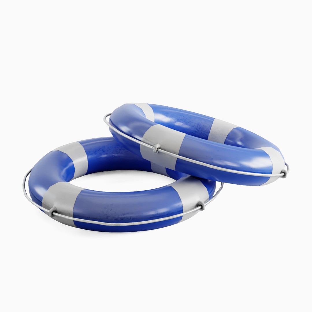 Lifebuoy 3D Model – Low Poly Game Asset, PBR Textures, FBX - View 29