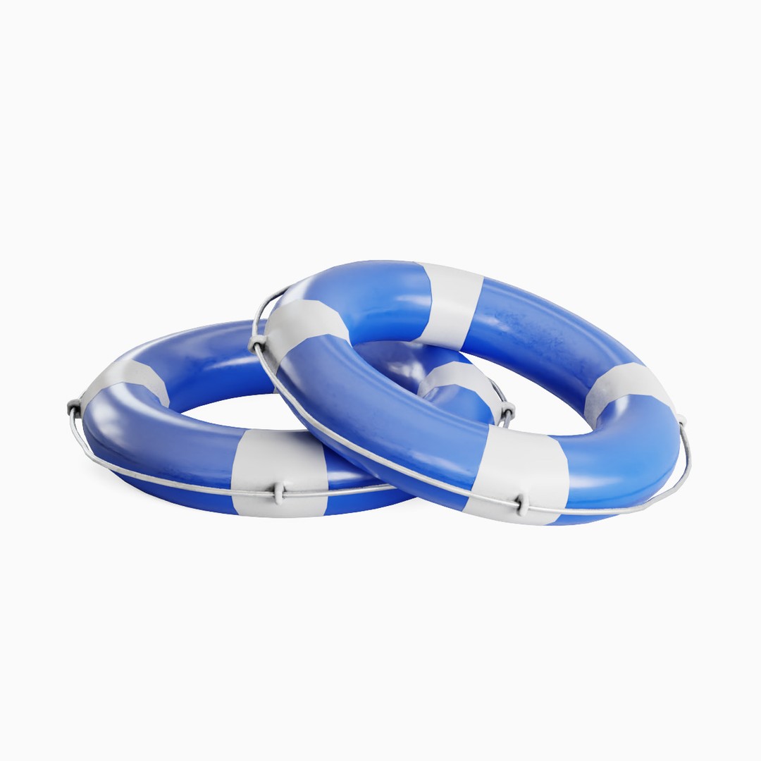 Lifebuoy 3D Model – Low Poly Game Asset, PBR Textures, FBX - View 30