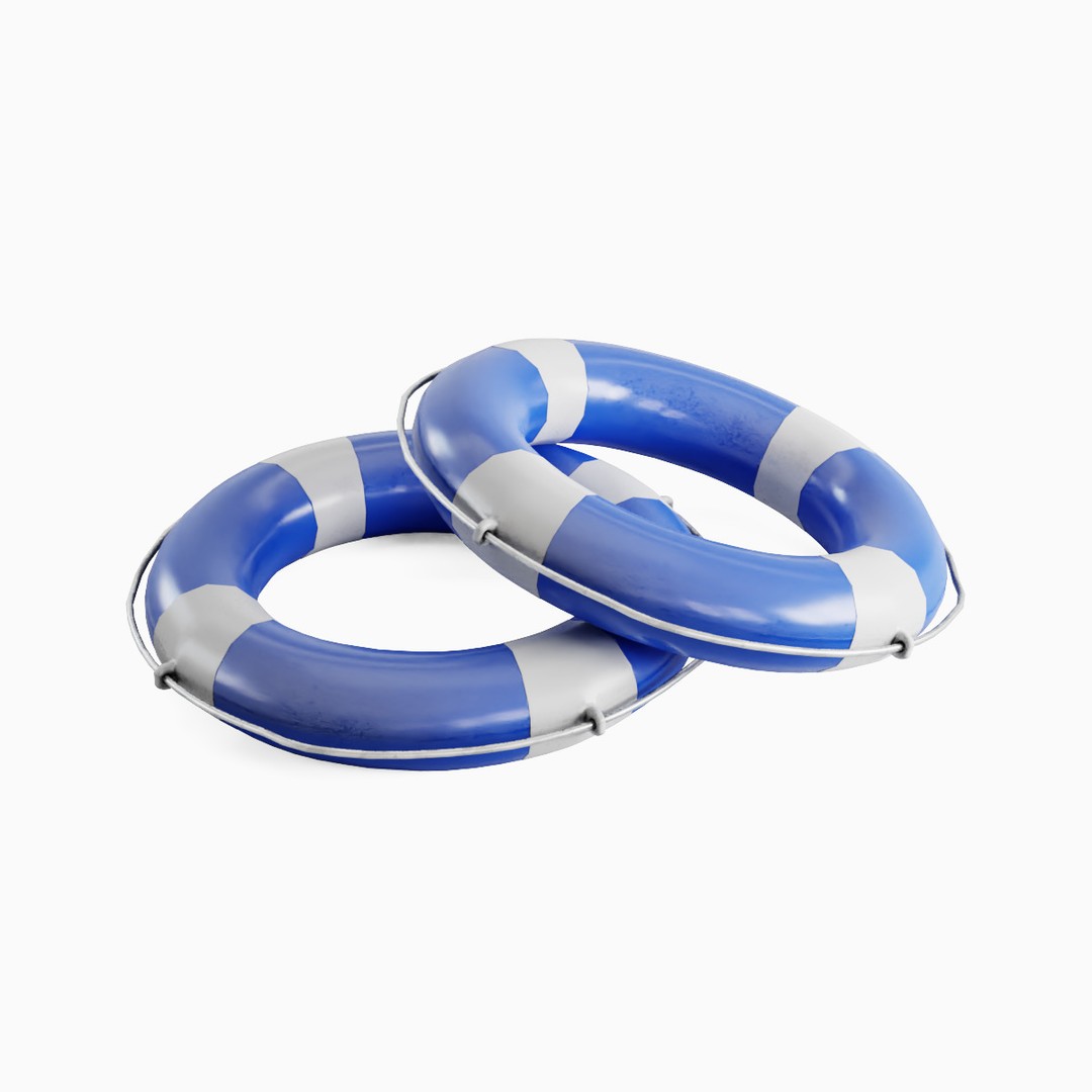 Lifebuoy 3D Model – Low Poly Game Asset, PBR Textures, FBX - View 31