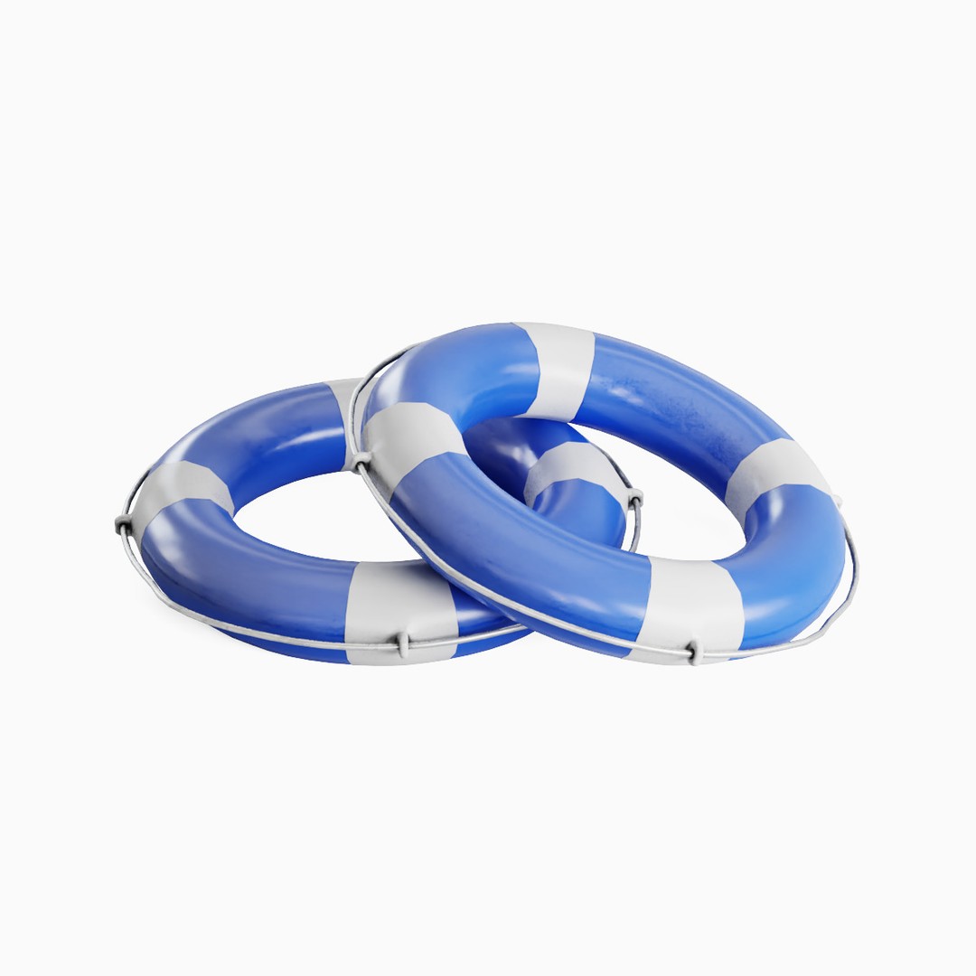 Lifebuoy 3D Model – Low Poly Game Asset, PBR Textures, FBX - View 33