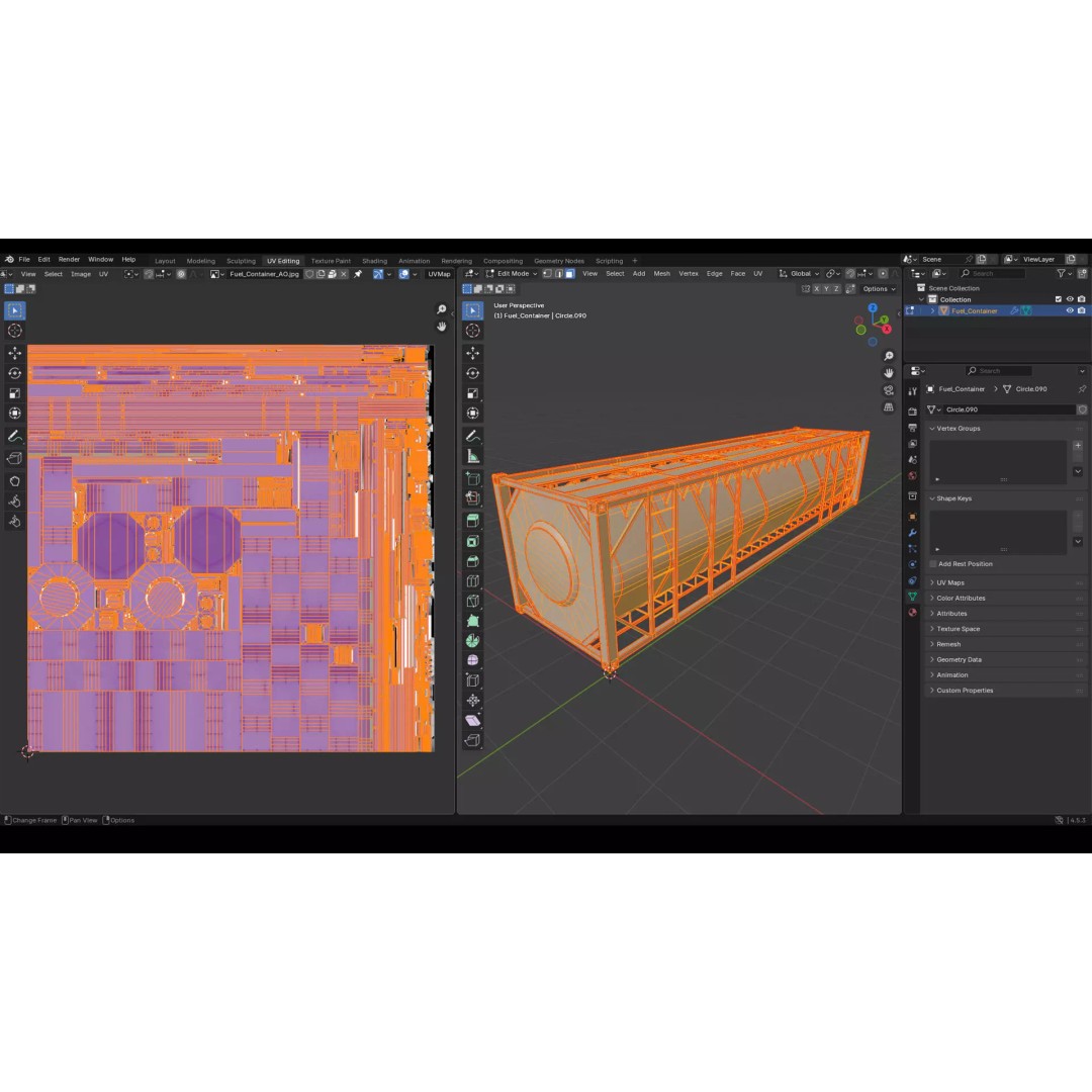 Tank Container 3D Model – Low Poly Industrial Asset, FBX, PBR