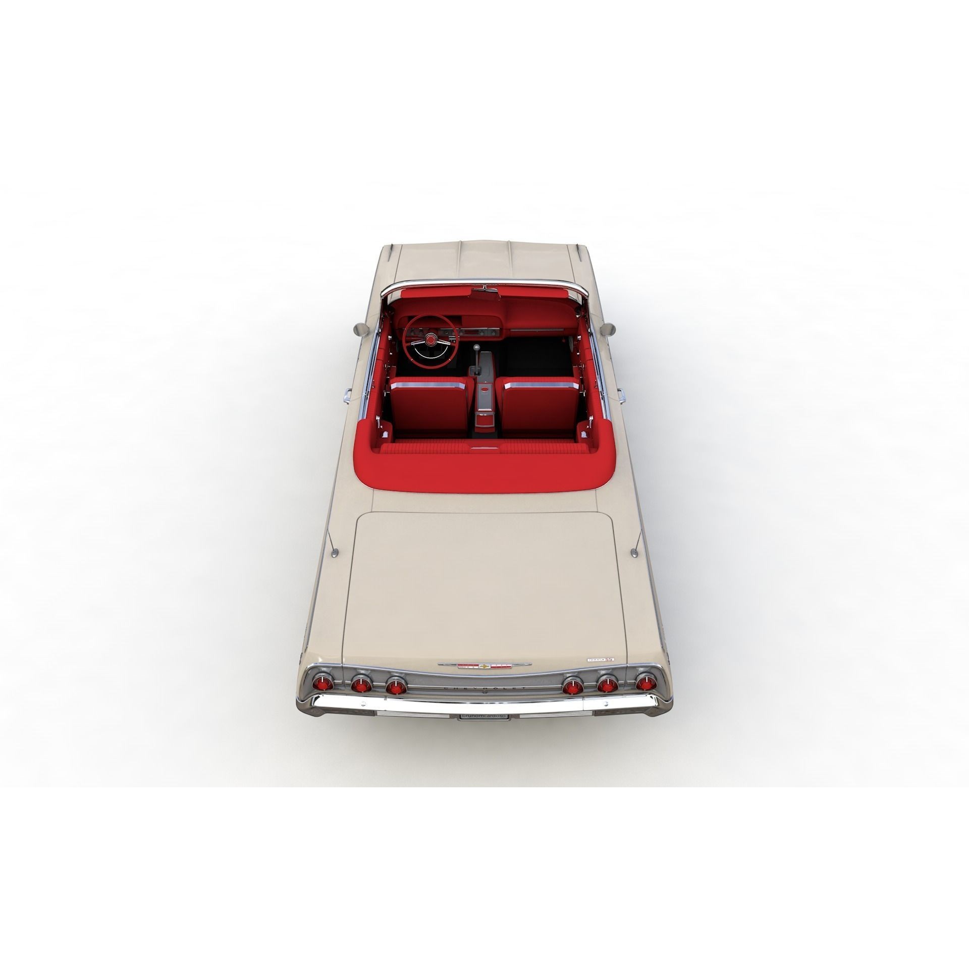 Chevy Impala SS Convertible 1962 - High Detailed 3D Model - View 10