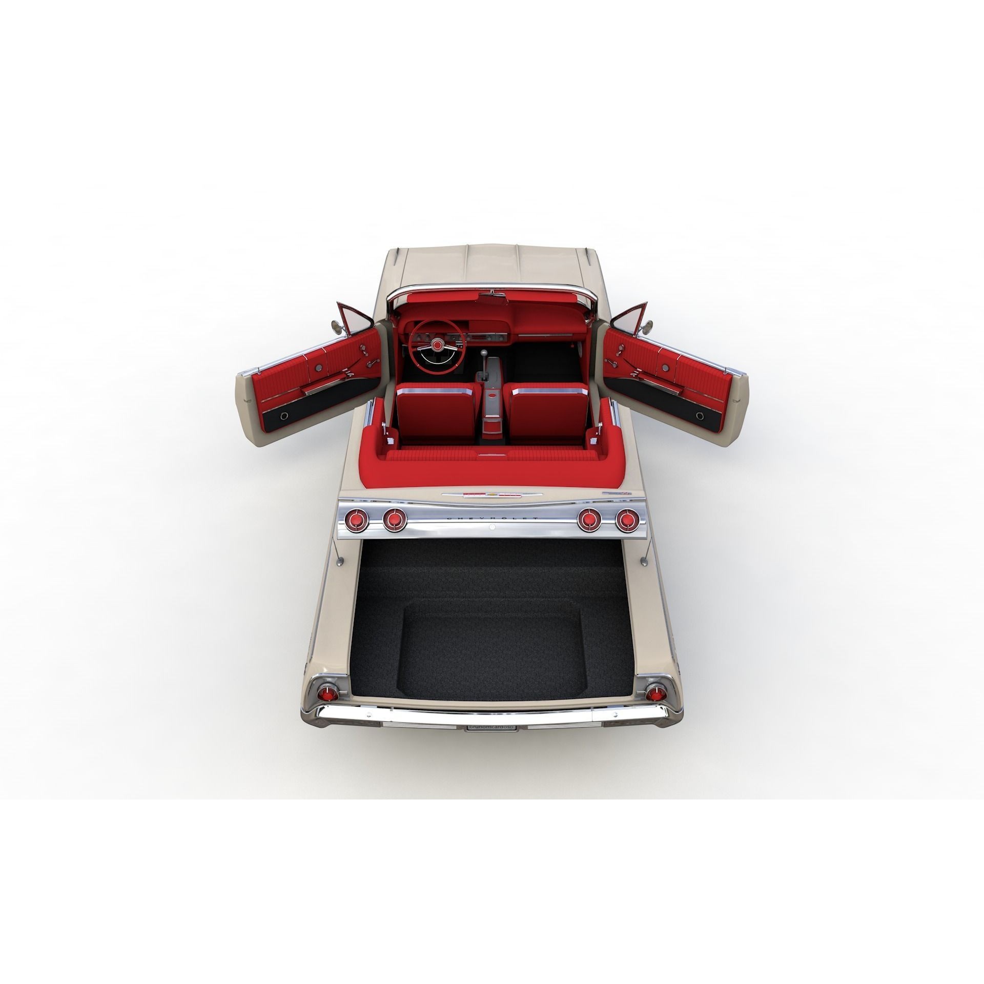 Chevy Impala SS Convertible 1962 - High Detailed 3D Model - View 11