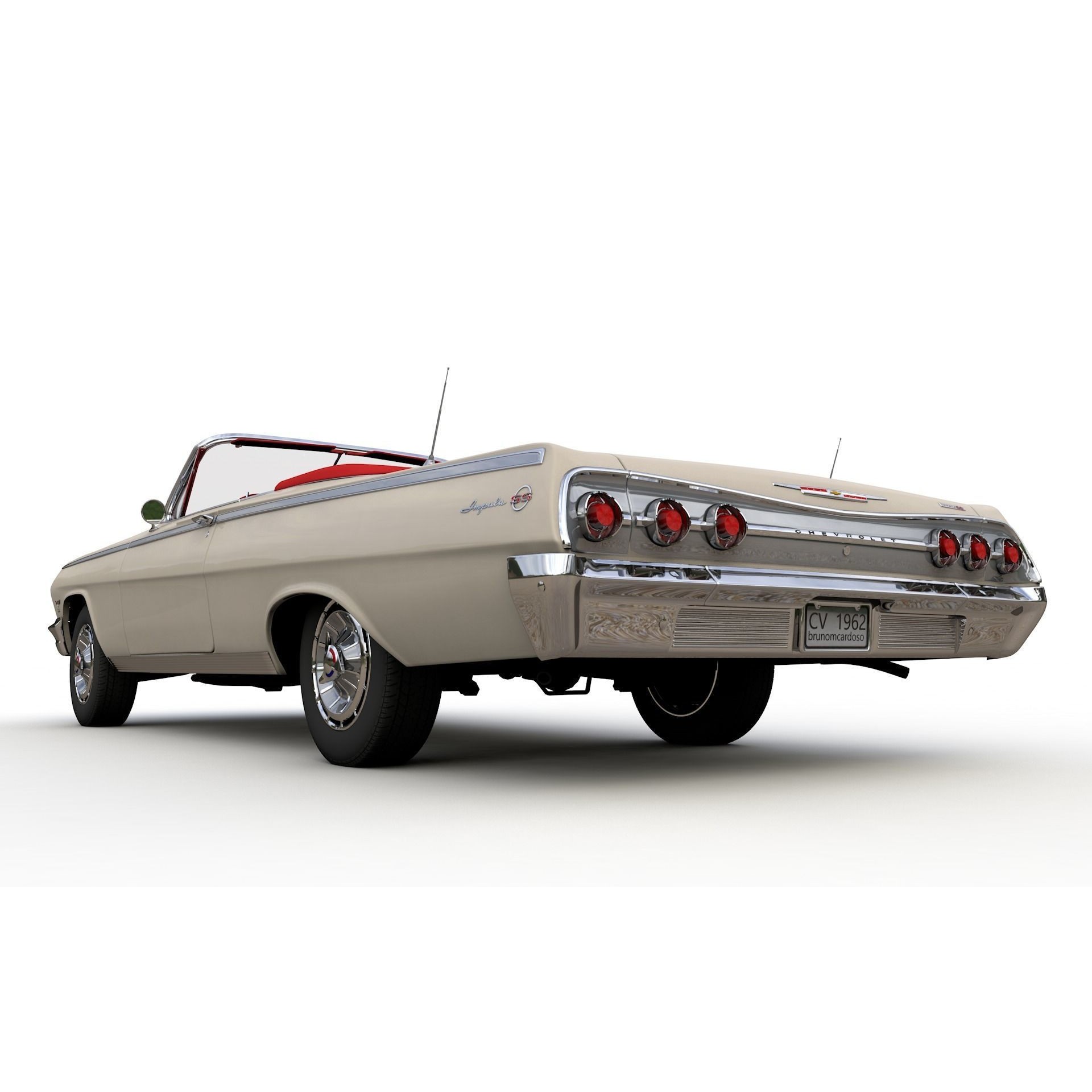 Chevy Impala SS Convertible 1962 - High Detailed 3D Model - View 13