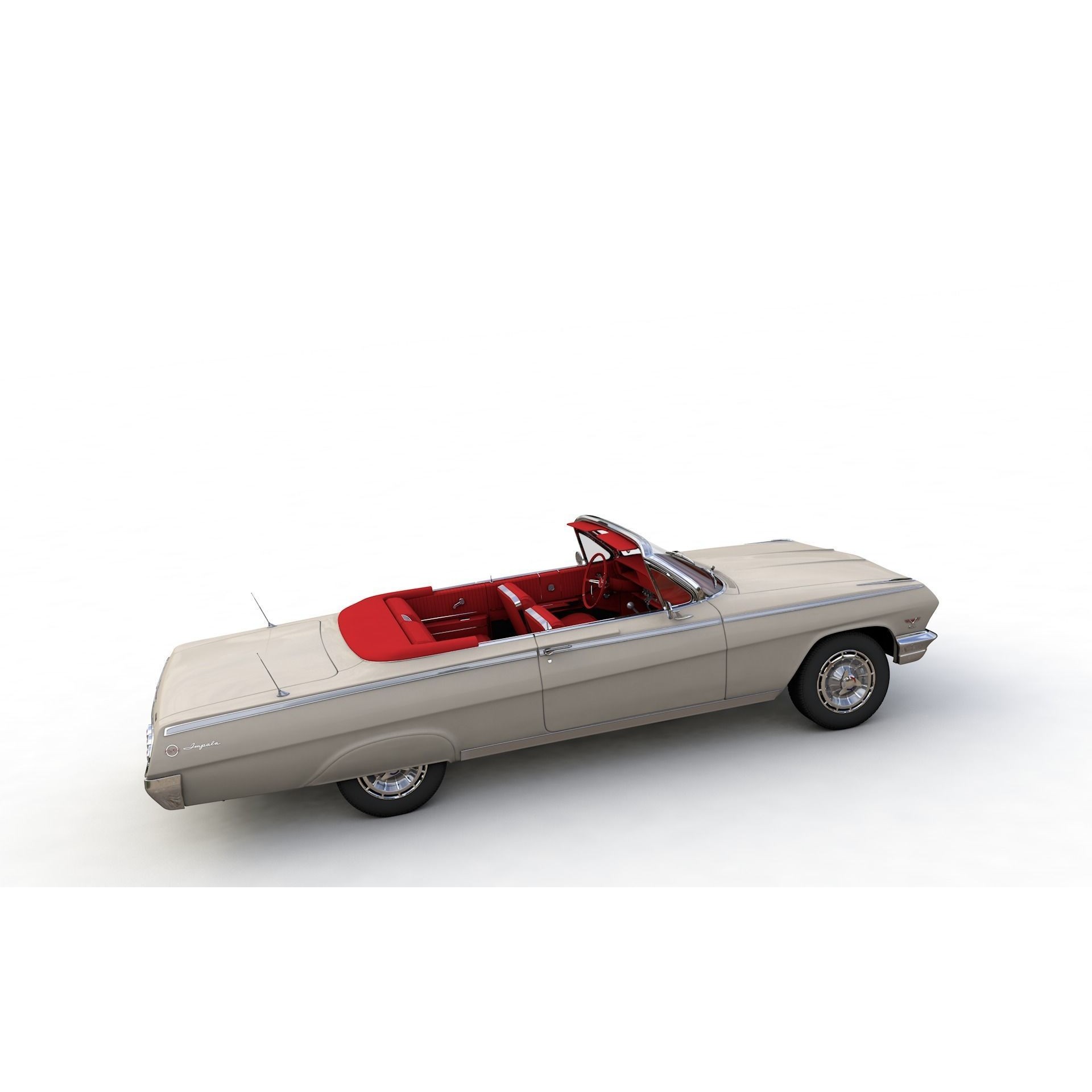 Chevy Impala SS Convertible 1962 - High Detailed 3D Model - View 15