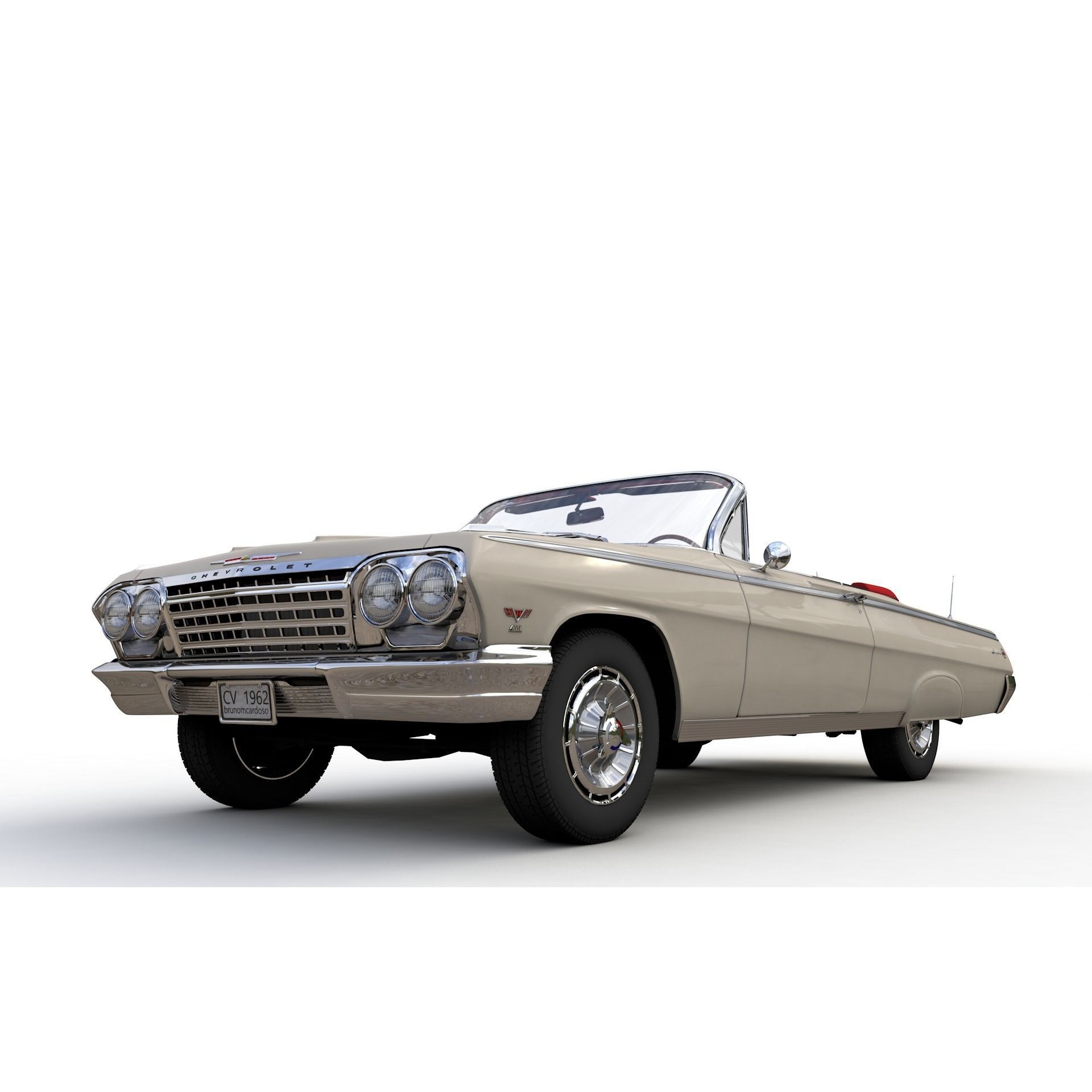 Chevy Impala SS Convertible 1962 - High Detailed 3D Model - View 19