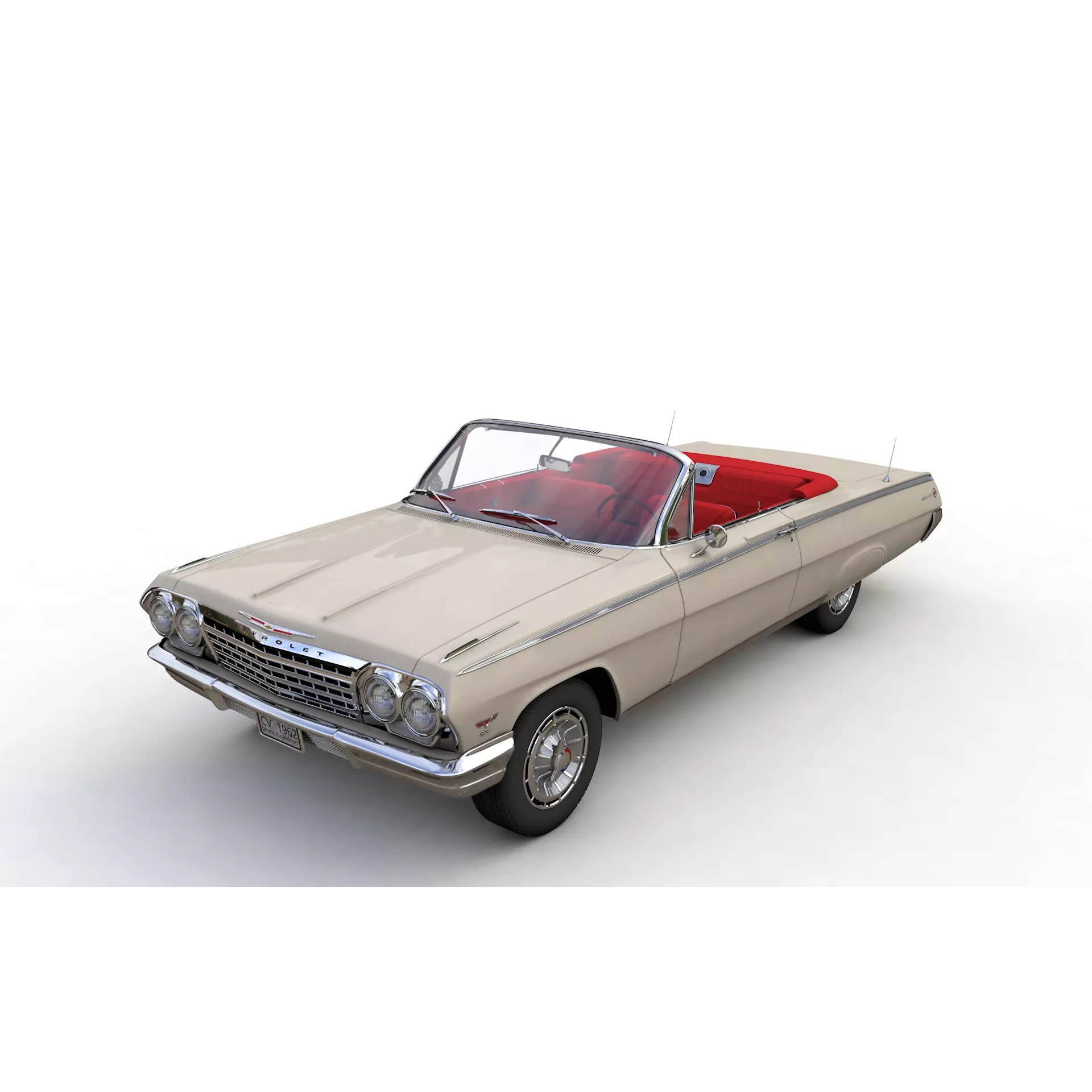 Chevy Impala SS Convertible 1962 - High Detailed 3D Model - View 2