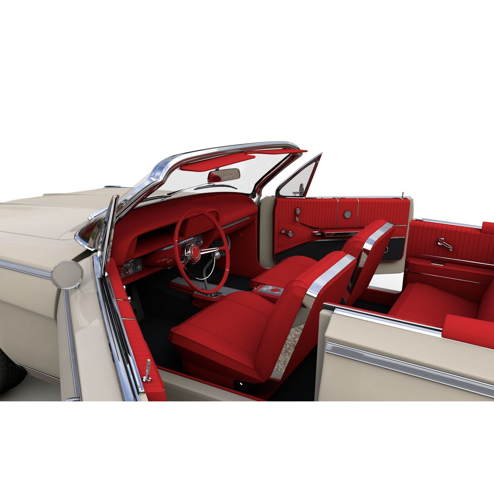 Chevy Impala SS Convertible 1962 - High Detailed 3D Model - View 21