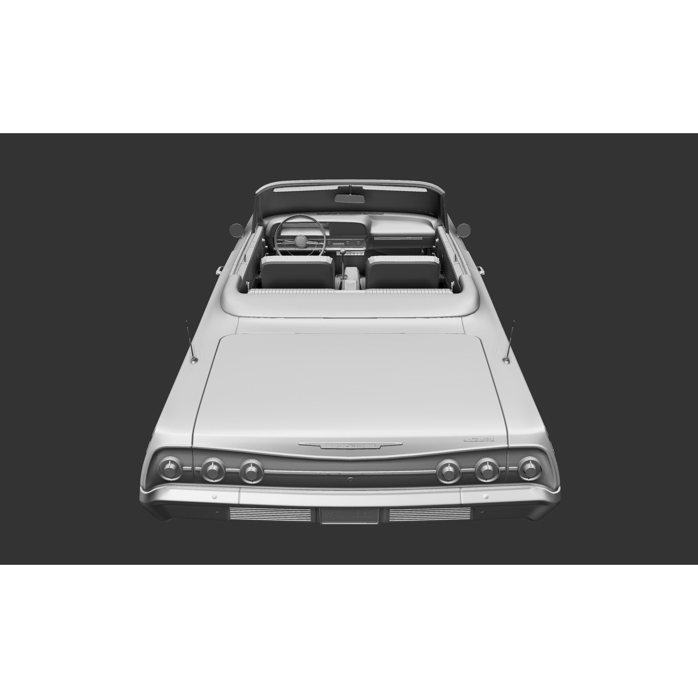 Chevy Impala SS Convertible 1962 - High Detailed 3D Model - View 27