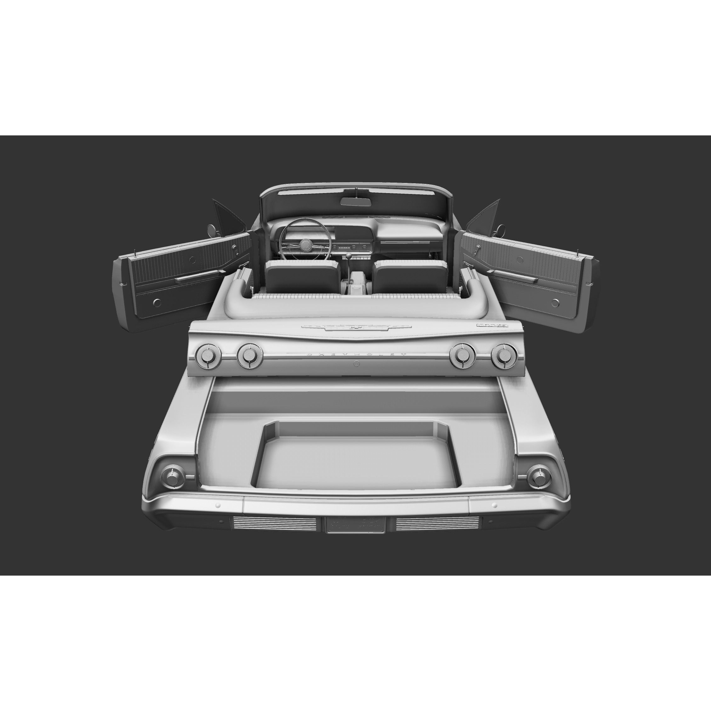 Chevy Impala SS Convertible 1962 - High Detailed 3D Model - View 28