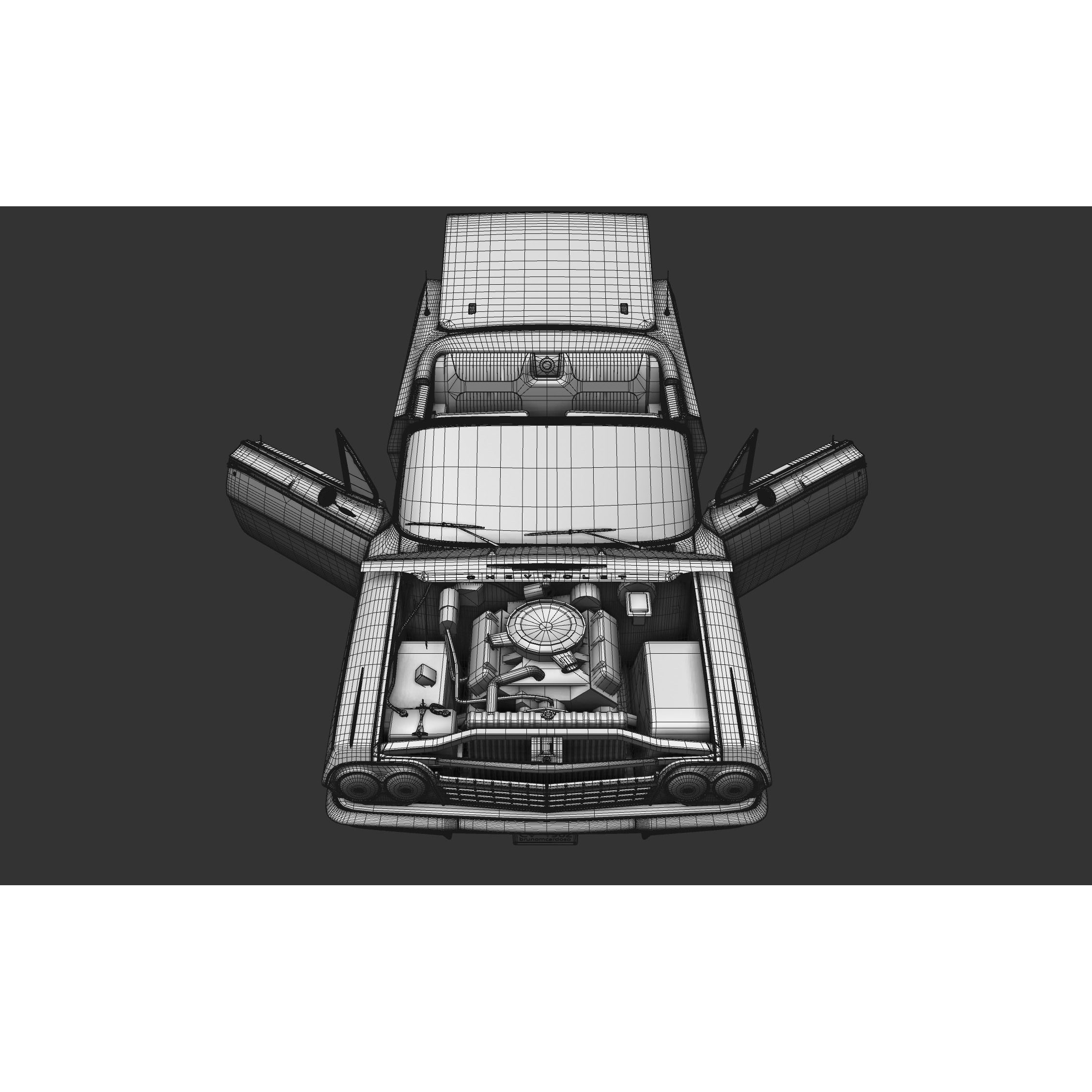 Chevy Impala SS Convertible 1962 - High Detailed 3D Model - View 29