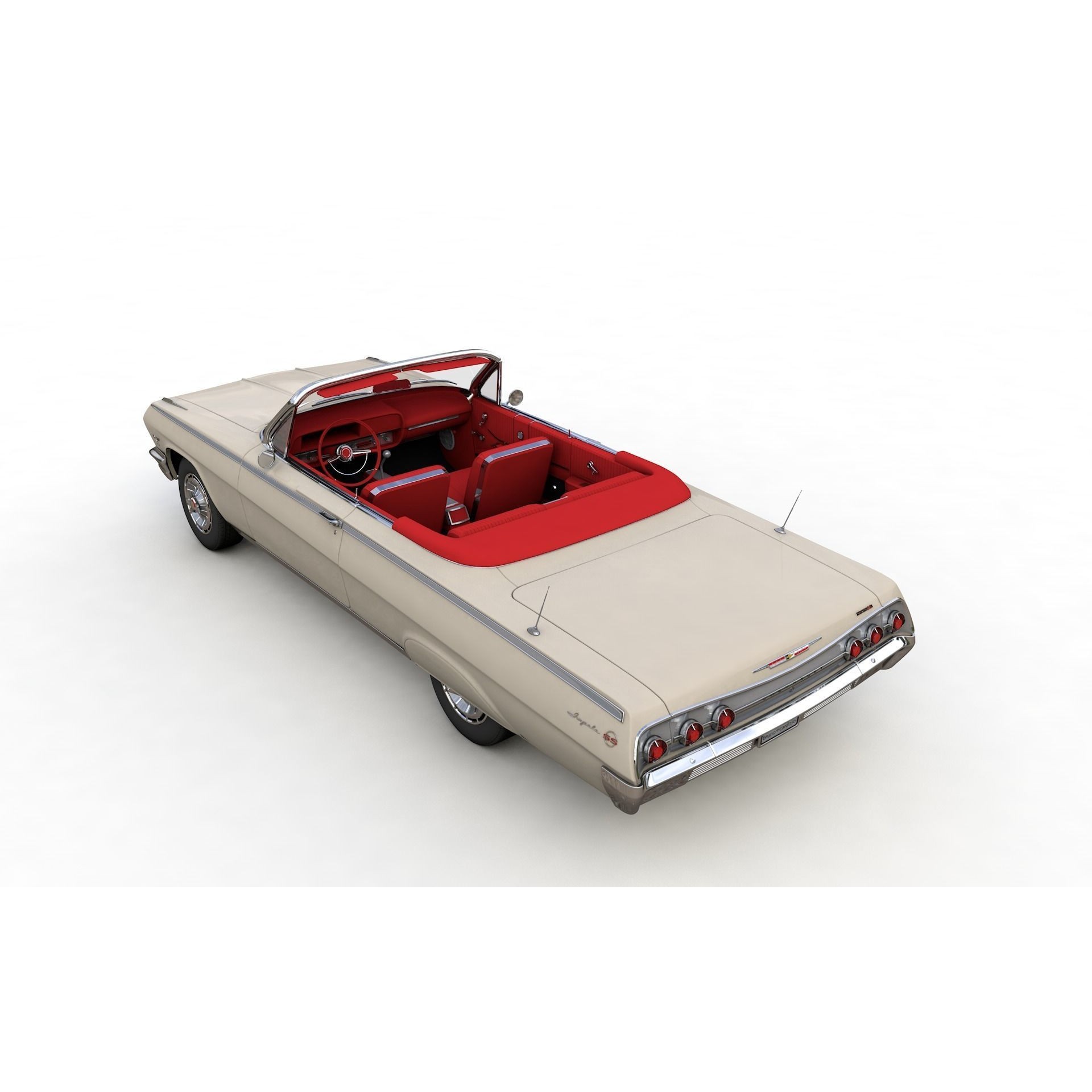 Chevy Impala SS Convertible 1962 - High Detailed 3D Model - View 4