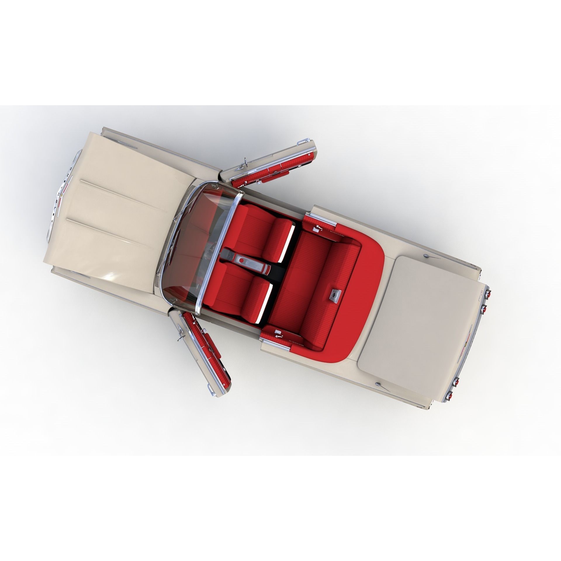 Chevy Impala SS Convertible 1962 - High Detailed 3D Model - View 7
