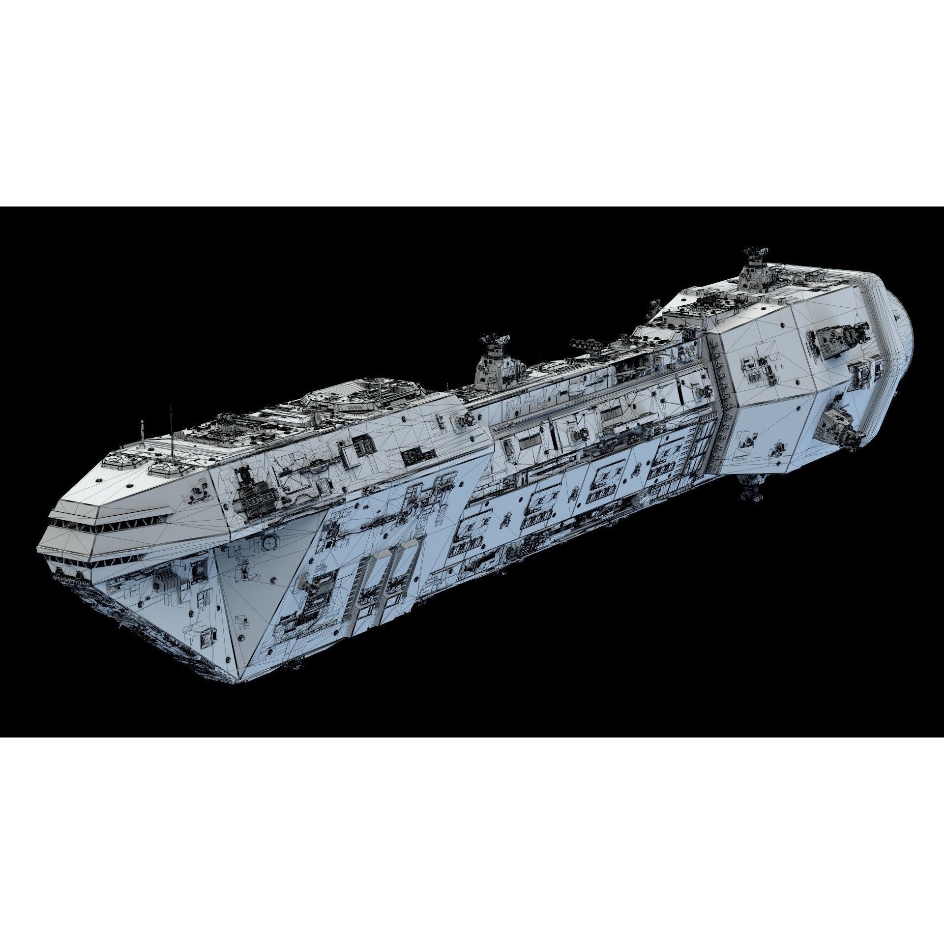 Lancer Spaceship - Game-Ready 3D Model - View 6