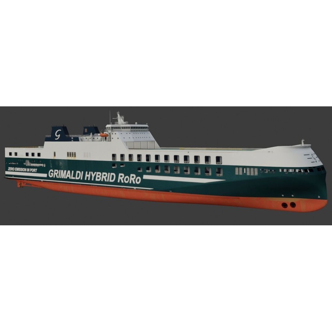 Ro-Ro Cargo Ship 3D Model – Low Poly Vessel for Games and Printing