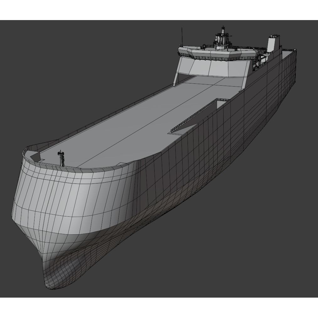 Ro-Ro Cargo Ship 3D Model – Low Poly Vessel for Games and Printing - View 13