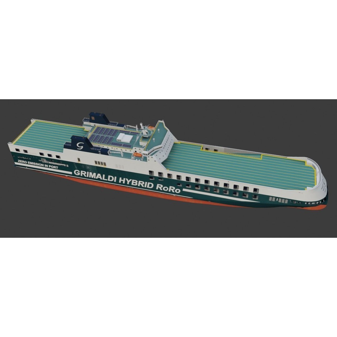 Ro-Ro Cargo Ship 3D Model – Low Poly Vessel for Games and Printing - View 14