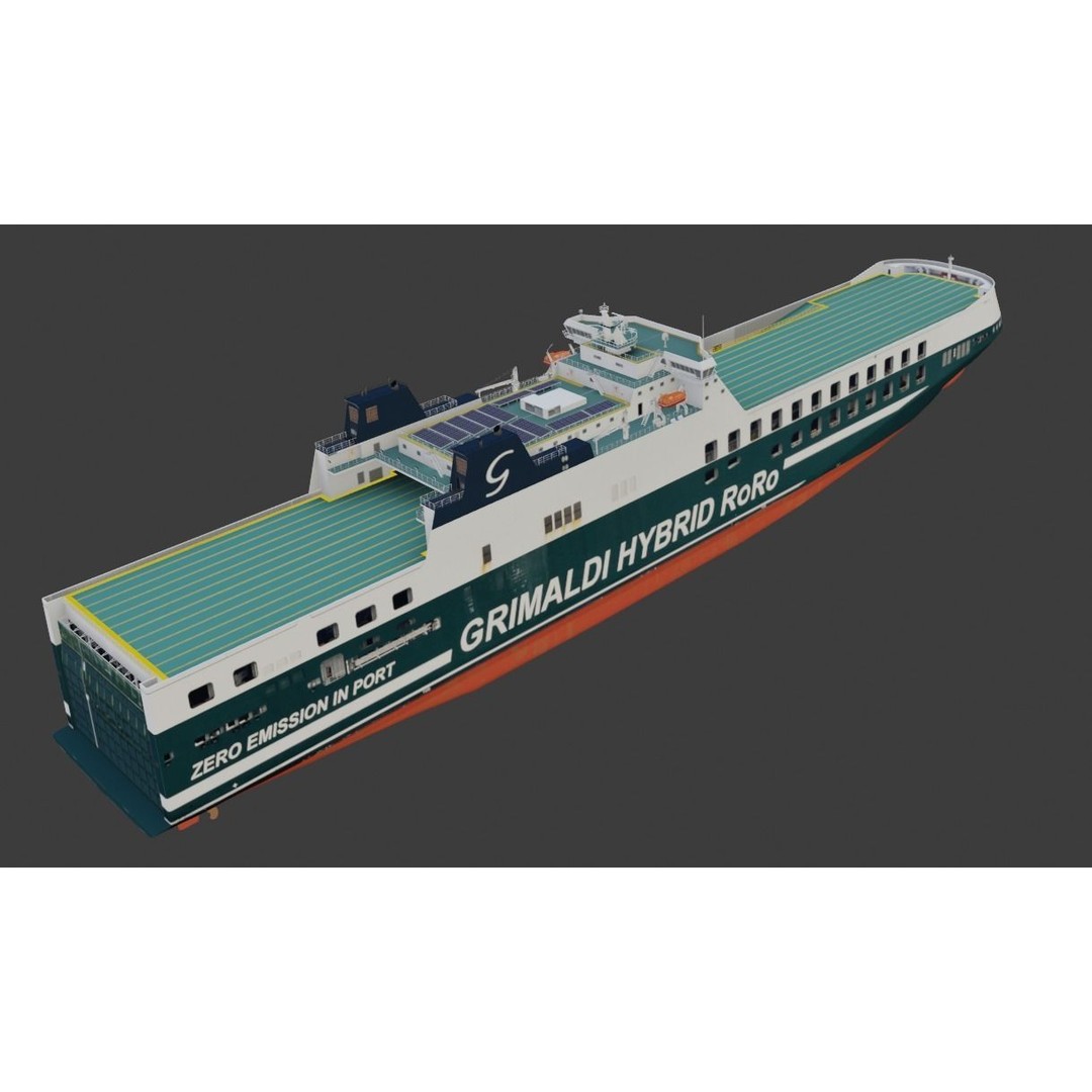 Ro-Ro Cargo Ship 3D Model – Low Poly Vessel for Games and Printing - View 15