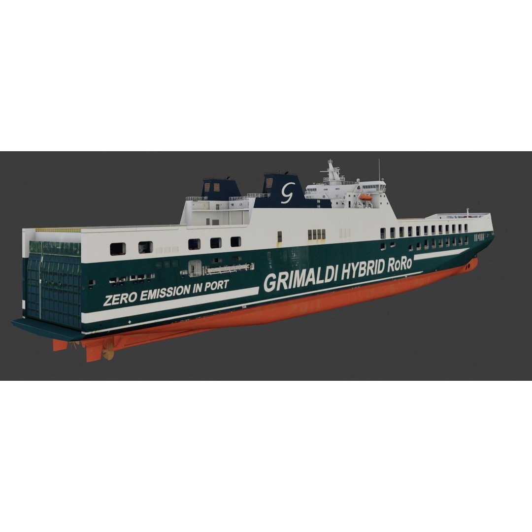 Ro-Ro Cargo Ship 3D Model – Low Poly Vessel for Games and Printing - View 16