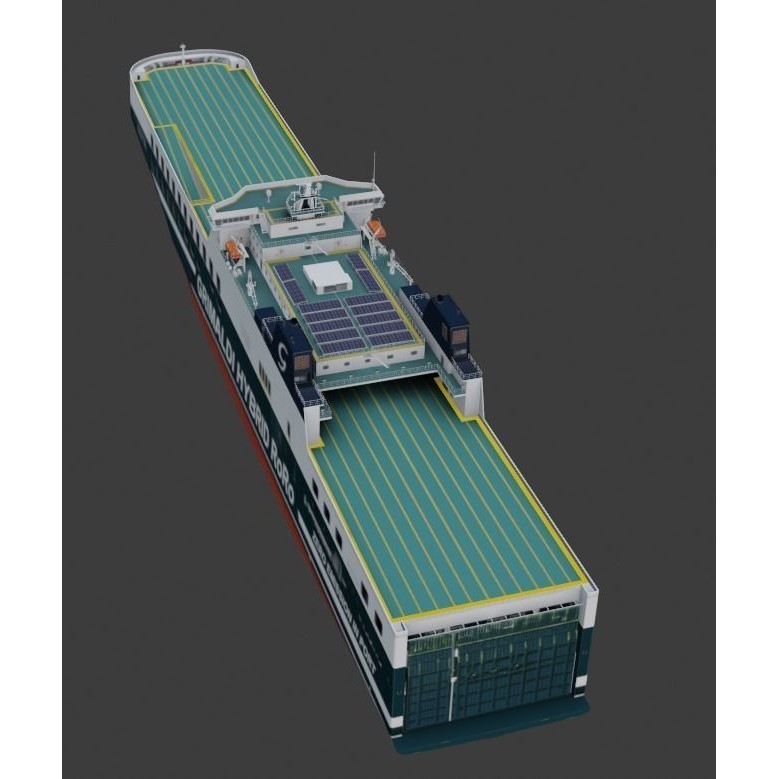 Ro-Ro Cargo Ship 3D Model – Low Poly Vessel for Games and Printing - View 17