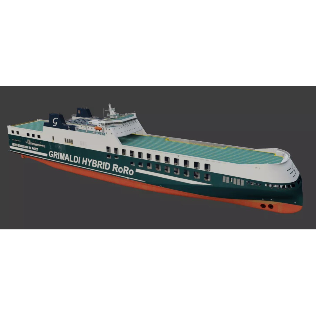 Ro-Ro Cargo Ship 3D Model – Low Poly Vessel for Games and Printing - View 2