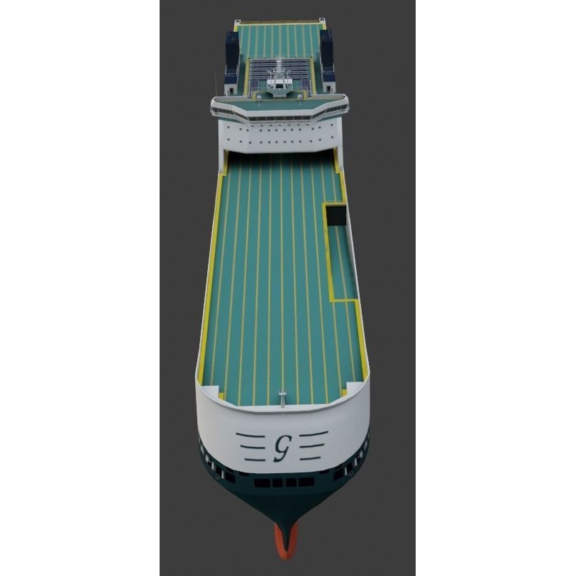 Ro-Ro Cargo Ship 3D Model – Low Poly Vessel for Games and Printing - View 20