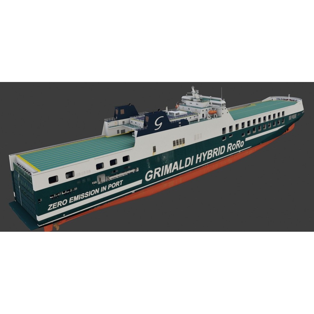 Ro-Ro Cargo Ship 3D Model – Low Poly Vessel for Games and Printing - View 4