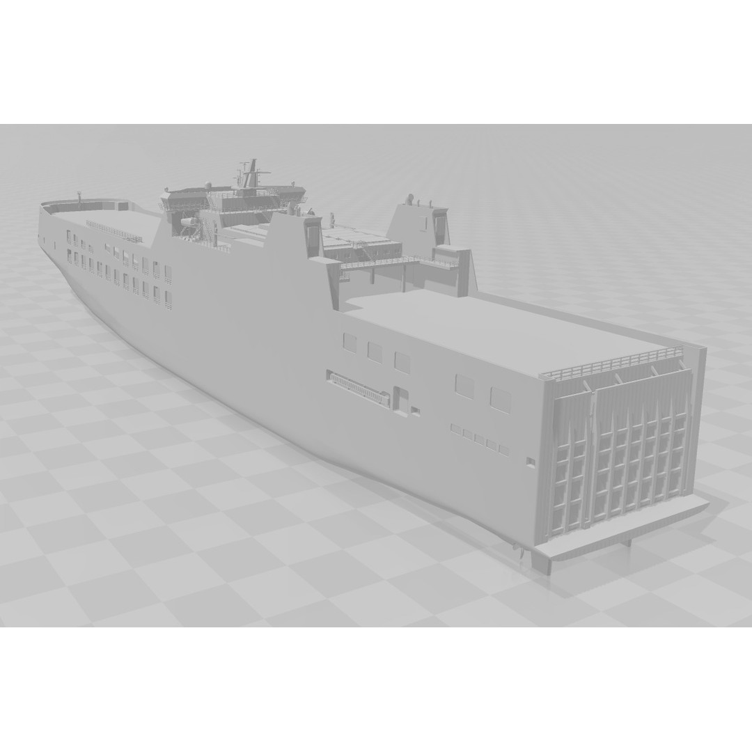Ro-Ro Cargo Ship 3D Model – Low Poly Vessel for Games and Printing - View 5