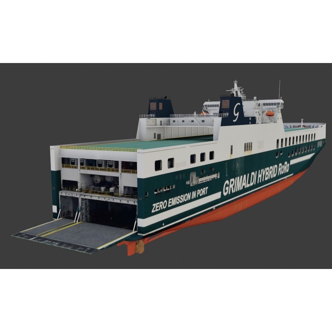 Ro-Ro Cargo Ship 3D Model – Low Poly Vessel for Games and Printing - View 6