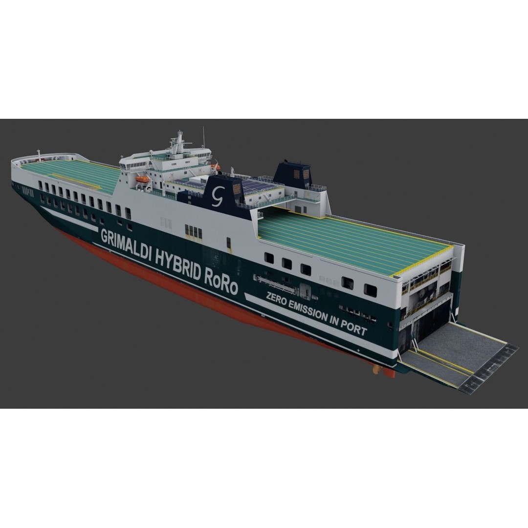Ro-Ro Cargo Ship 3D Model – Low Poly Vessel for Games and Printing - View 7