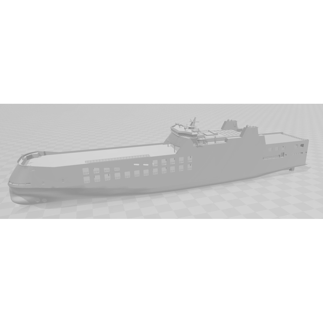 Ro-Ro Cargo Ship 3D Model – Low Poly Vessel for Games and Printing - View 8
