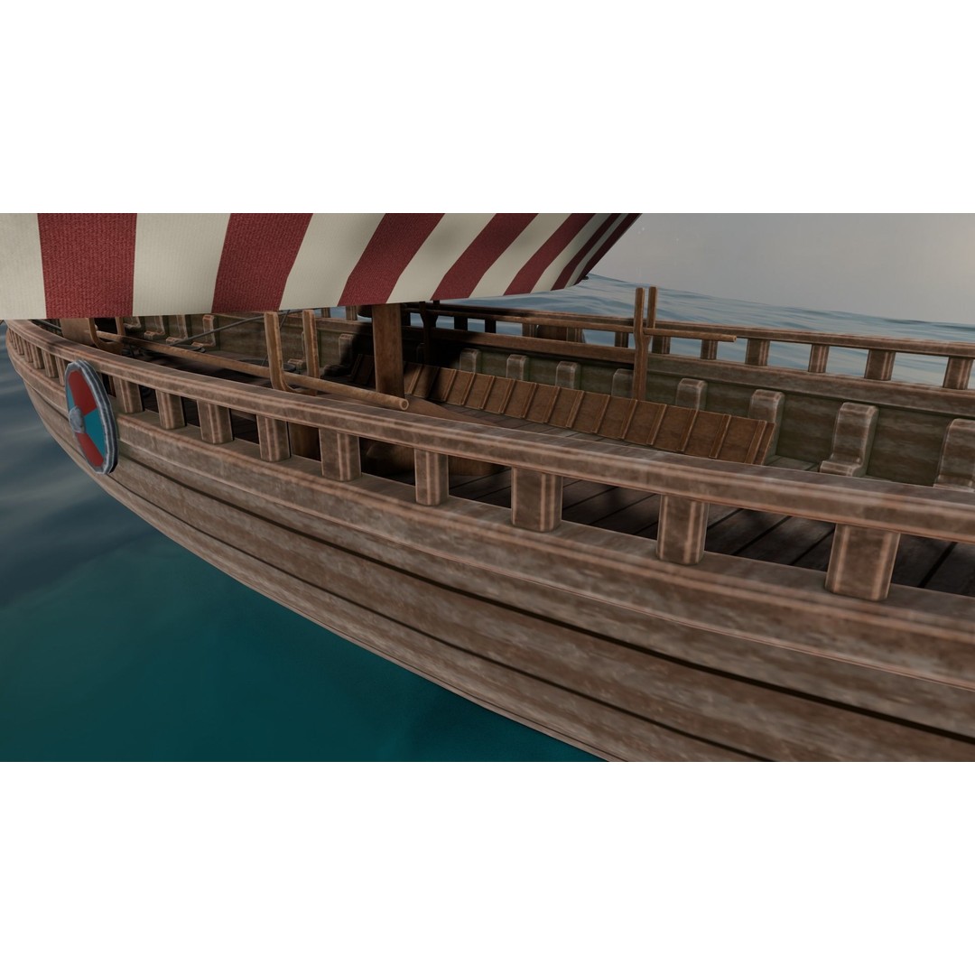 Ship 3D Model – Low Poly Maritime Asset, PBR Textures, FBX - View 4
