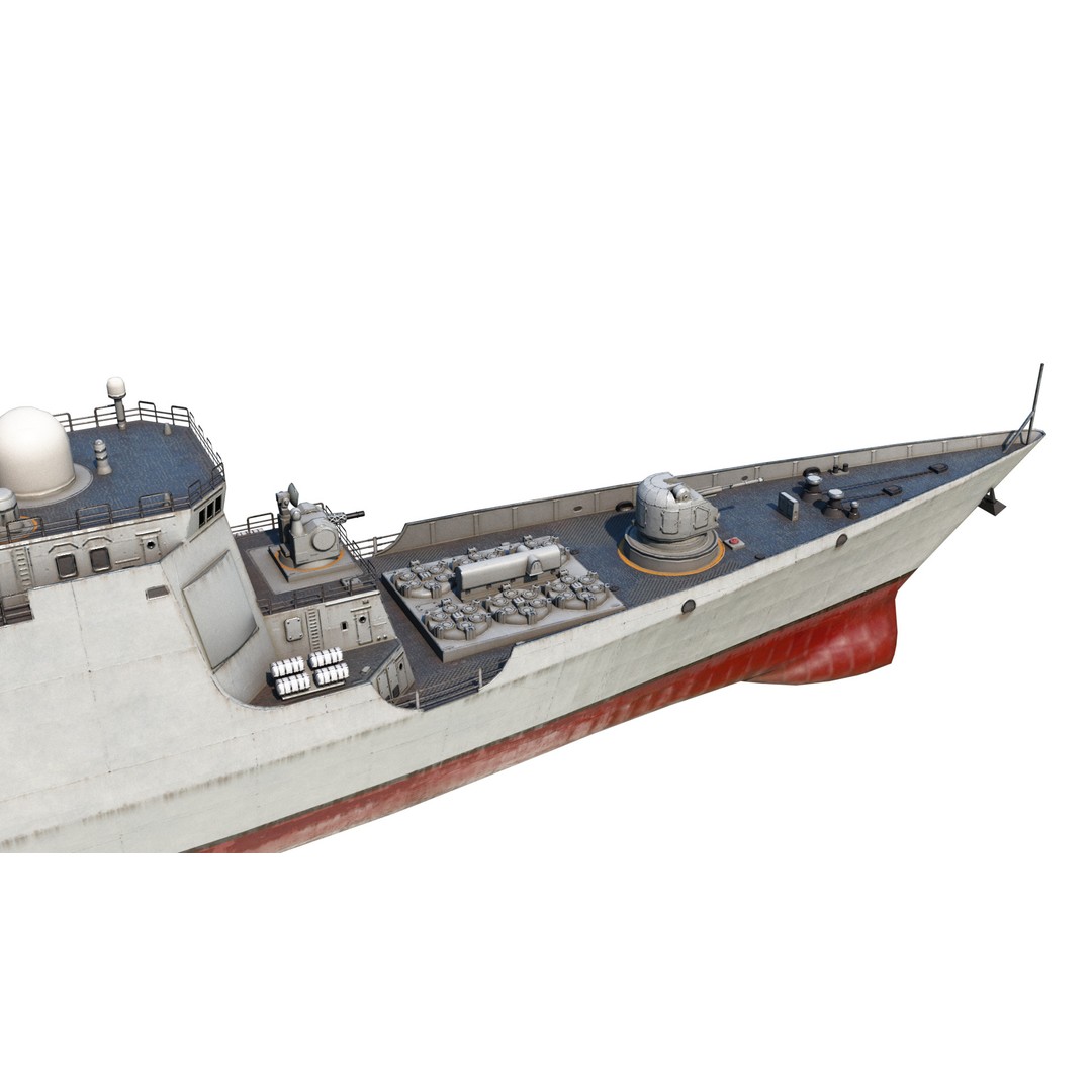 Type 052C Destroyer 3D Model – Low Poly Military Watercraft, FBX - View 11