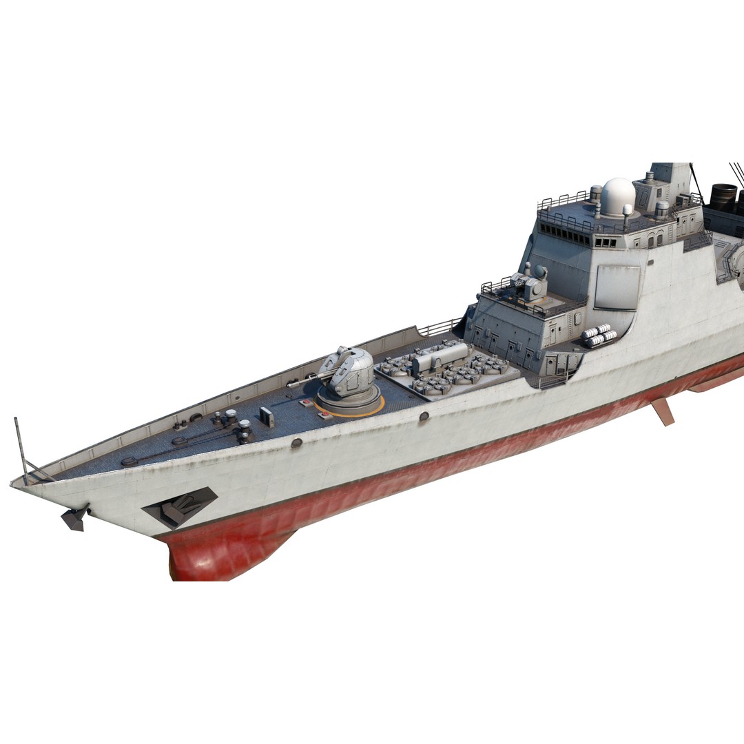 Type 052C Destroyer 3D Model – Low Poly Military Watercraft, FBX - View 12