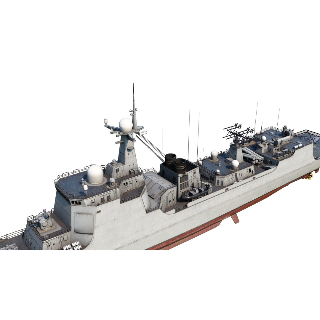 Type 052C Destroyer 3D Model – Low Poly Military Watercraft, FBX - View 13