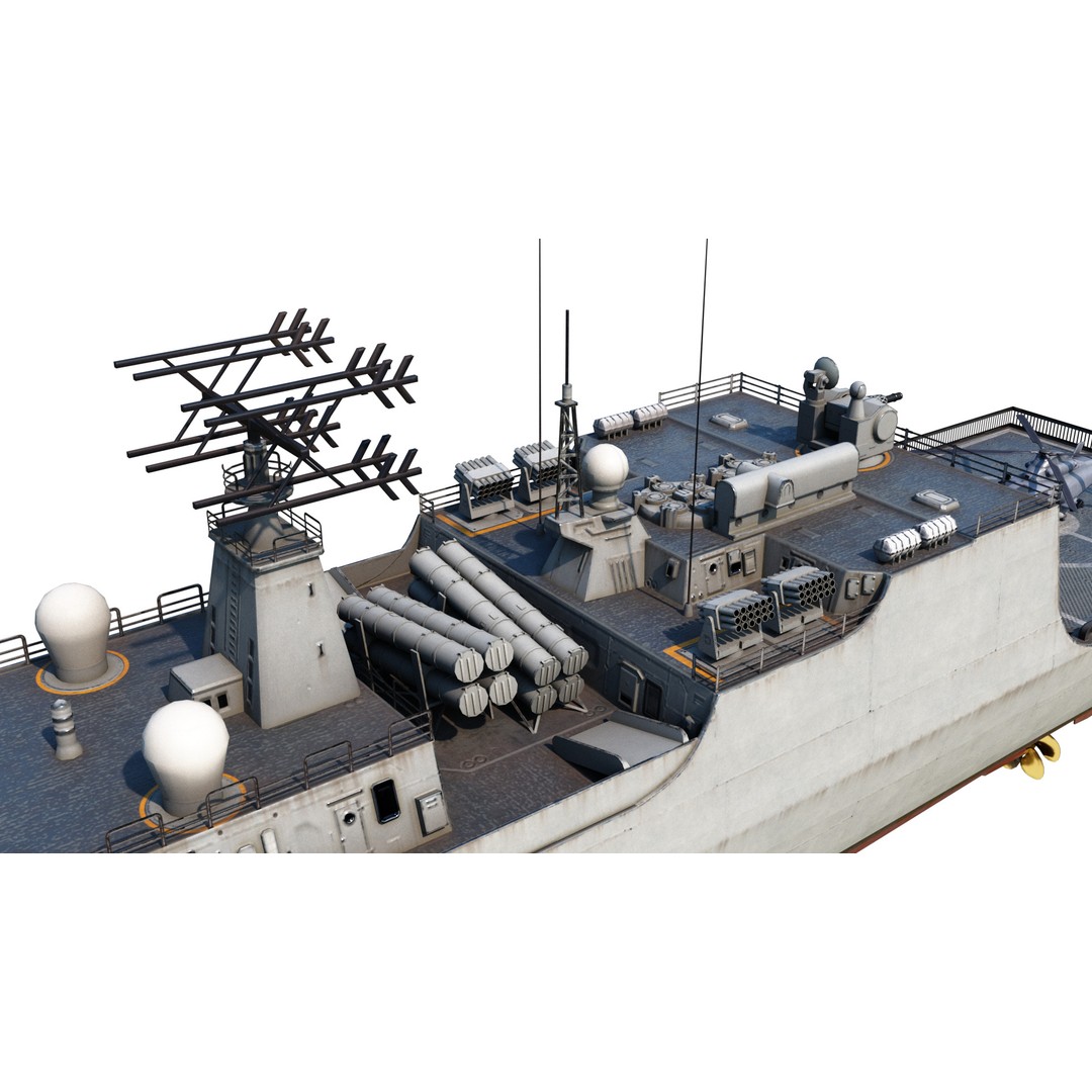 Type 052C Destroyer 3D Model – Low Poly Military Watercraft, FBX - View 14