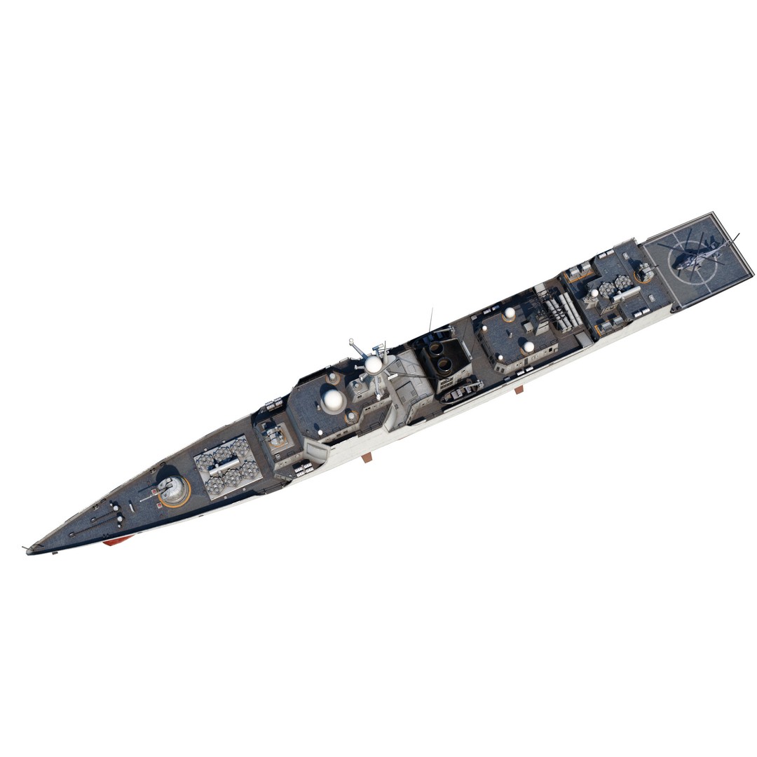 Type 052C Destroyer 3D Model – Low Poly Military Watercraft, FBX - View 15