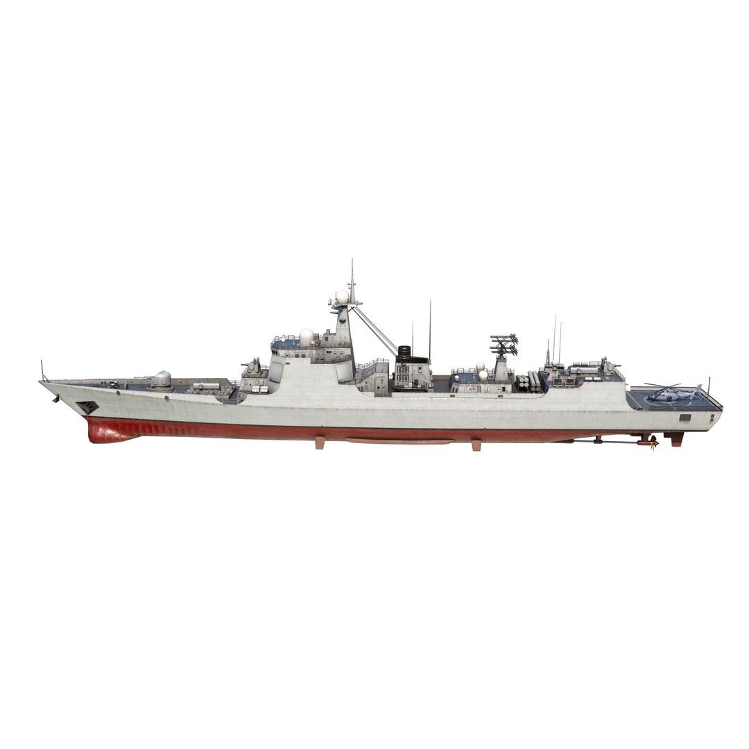 Type 052C Destroyer 3D Model – Low Poly Military Watercraft, FBX - View 17