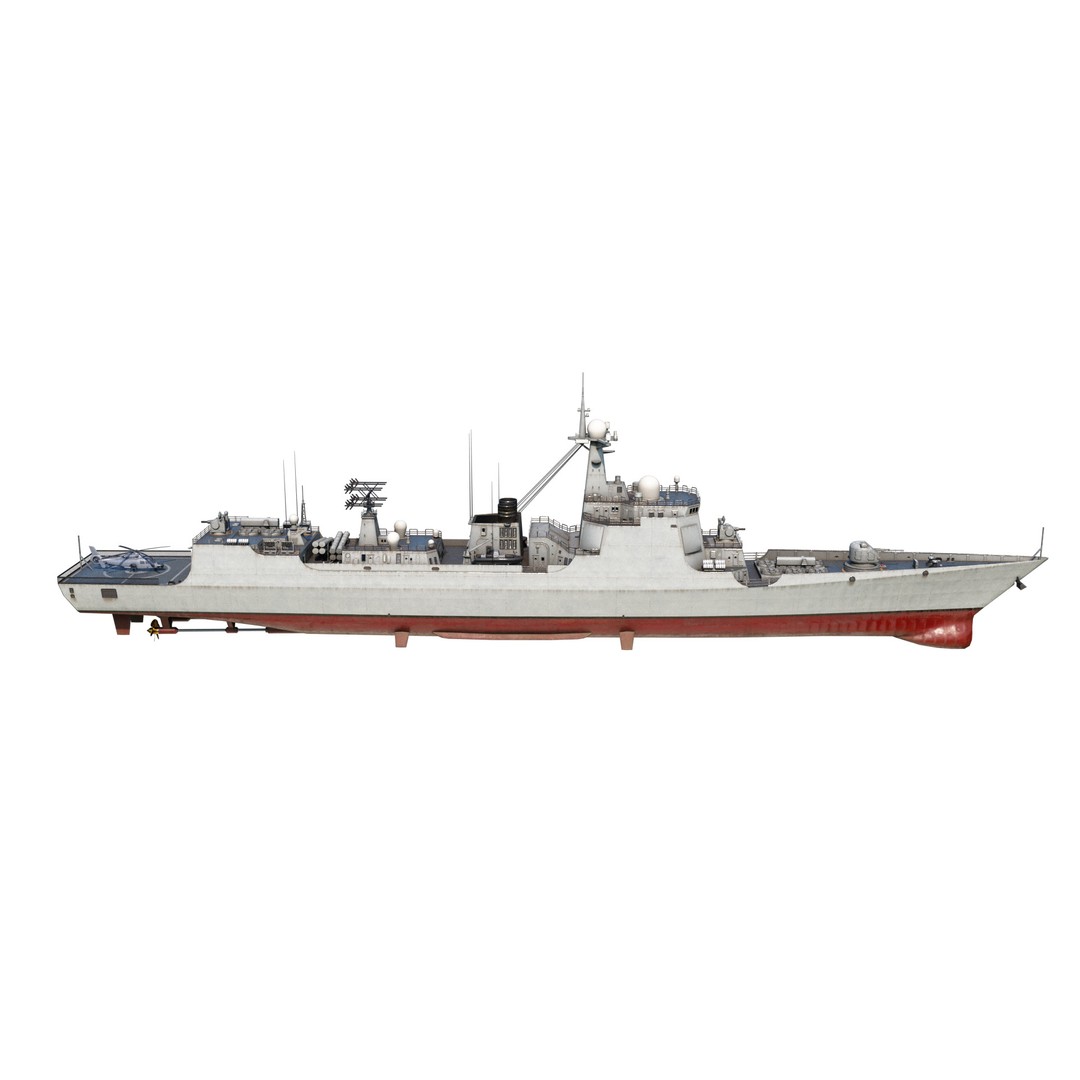 Type 052C Destroyer 3D Model – Low Poly Military Watercraft, FBX - View 18