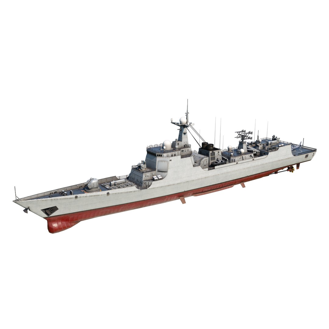 Type 052C Destroyer 3D Model – Low Poly Military Watercraft, FBX - View 3