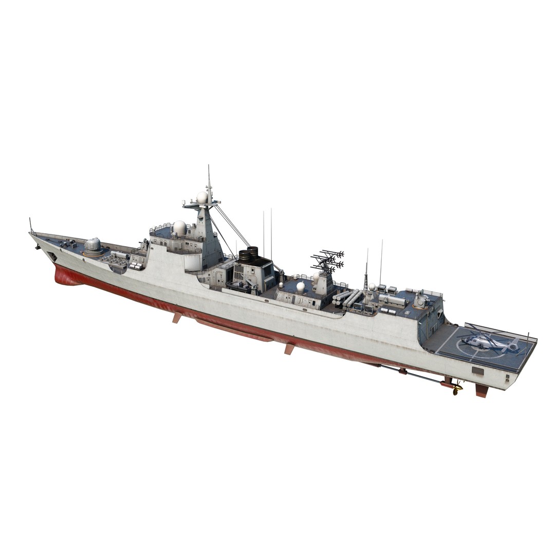 Type 052C Destroyer 3D Model – Low Poly Military Watercraft, FBX - View 4