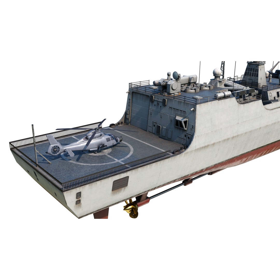 Type 052C Destroyer 3D Model – Low Poly Military Watercraft, FBX - View 7