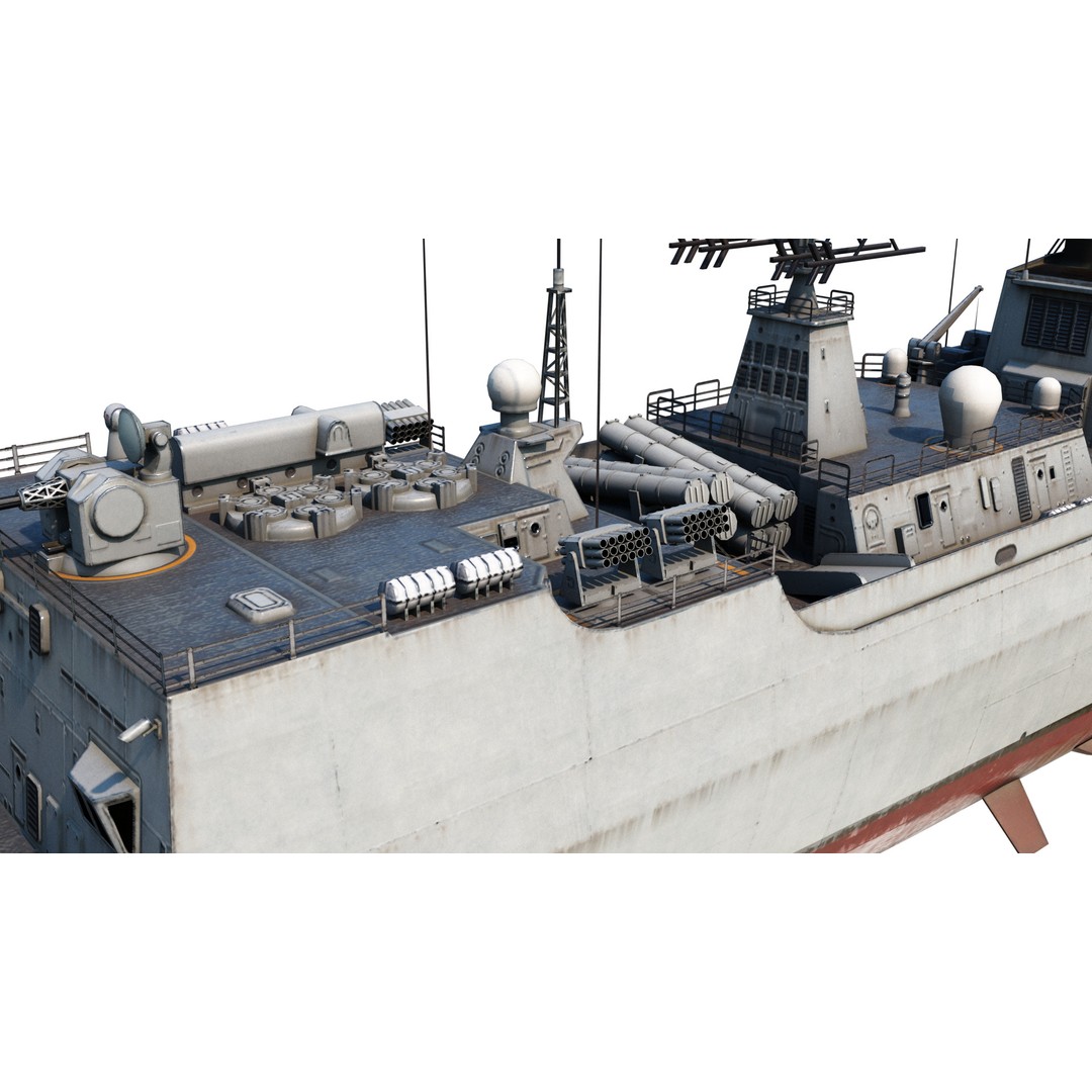 Type 052C Destroyer 3D Model – Low Poly Military Watercraft, FBX - View 8