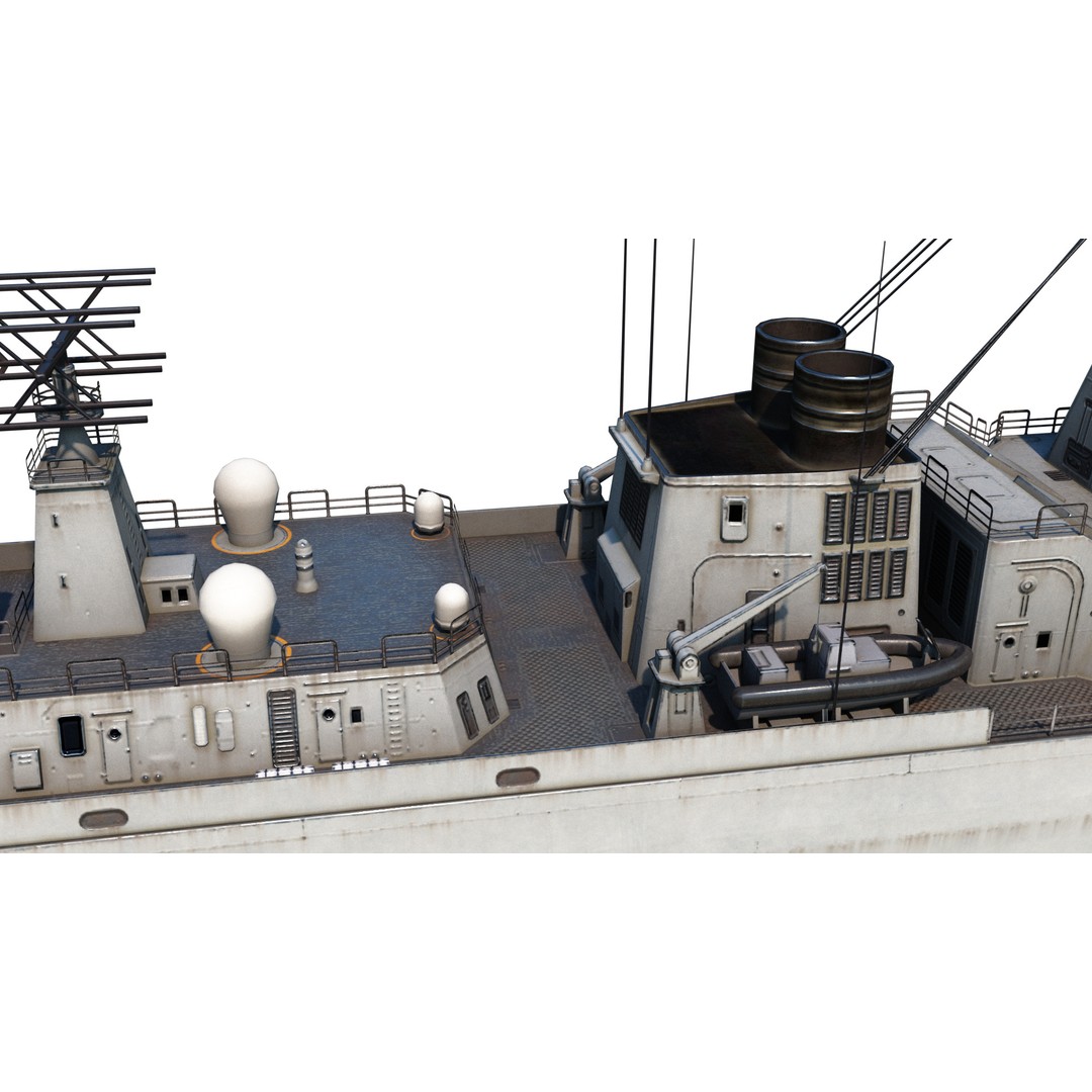 Type 052C Destroyer 3D Model – Low Poly Military Watercraft, FBX - View 9