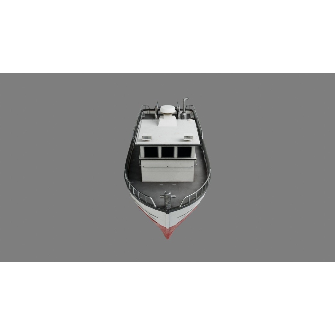 Lowpoly Fishing Boat 3D Model – Low Poly Watercraft, PBR Textures - View 12