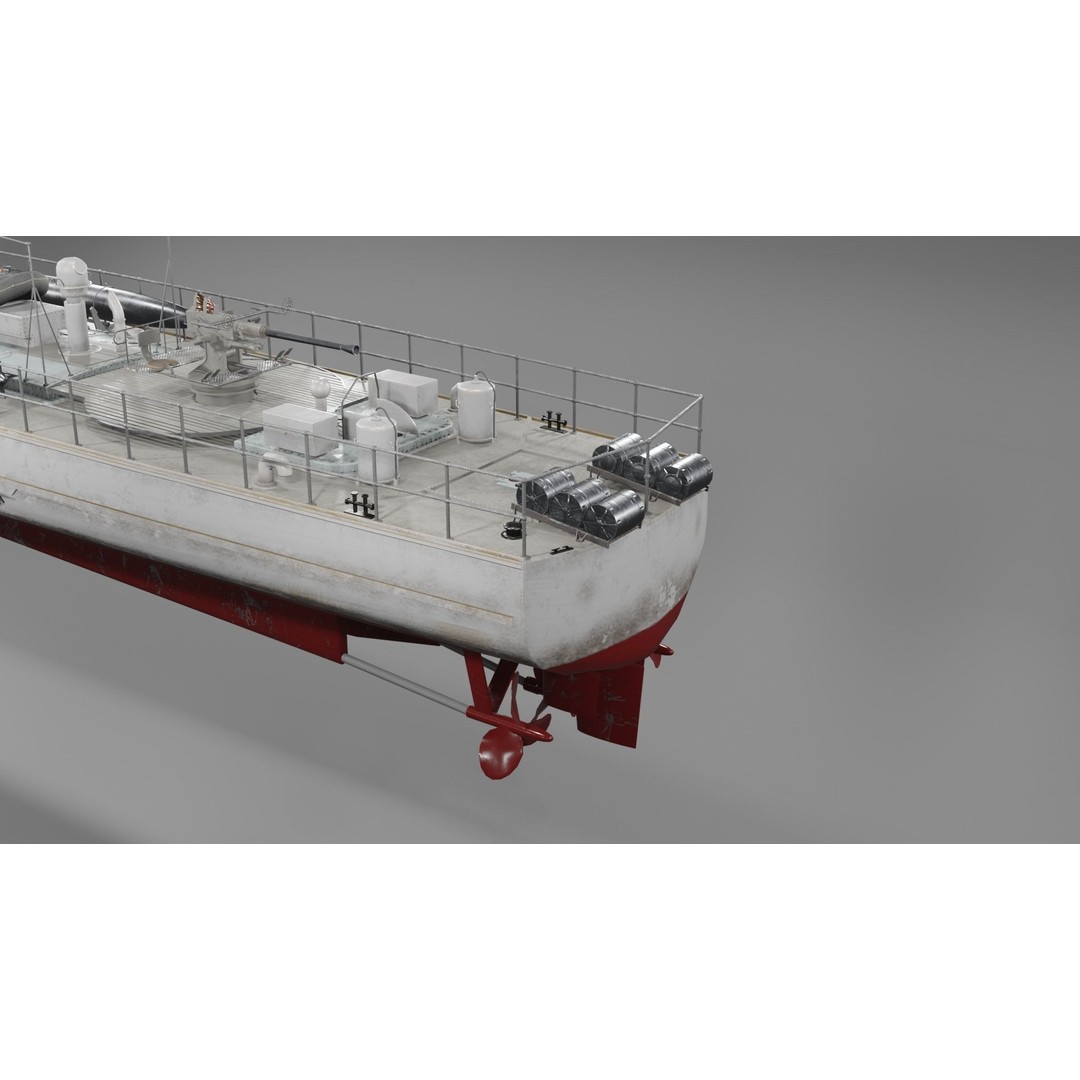 Schnellboot S38 3D Model – Low Poly Military Watercraft, FBX, Blender - View 20