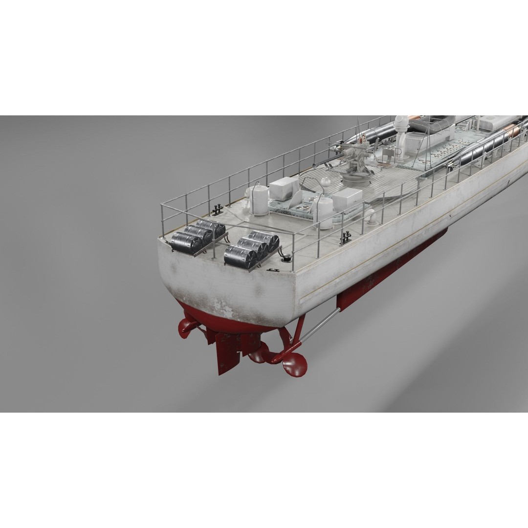 Schnellboot S38 3D Model – Low Poly Military Watercraft, FBX, Blender - View 21