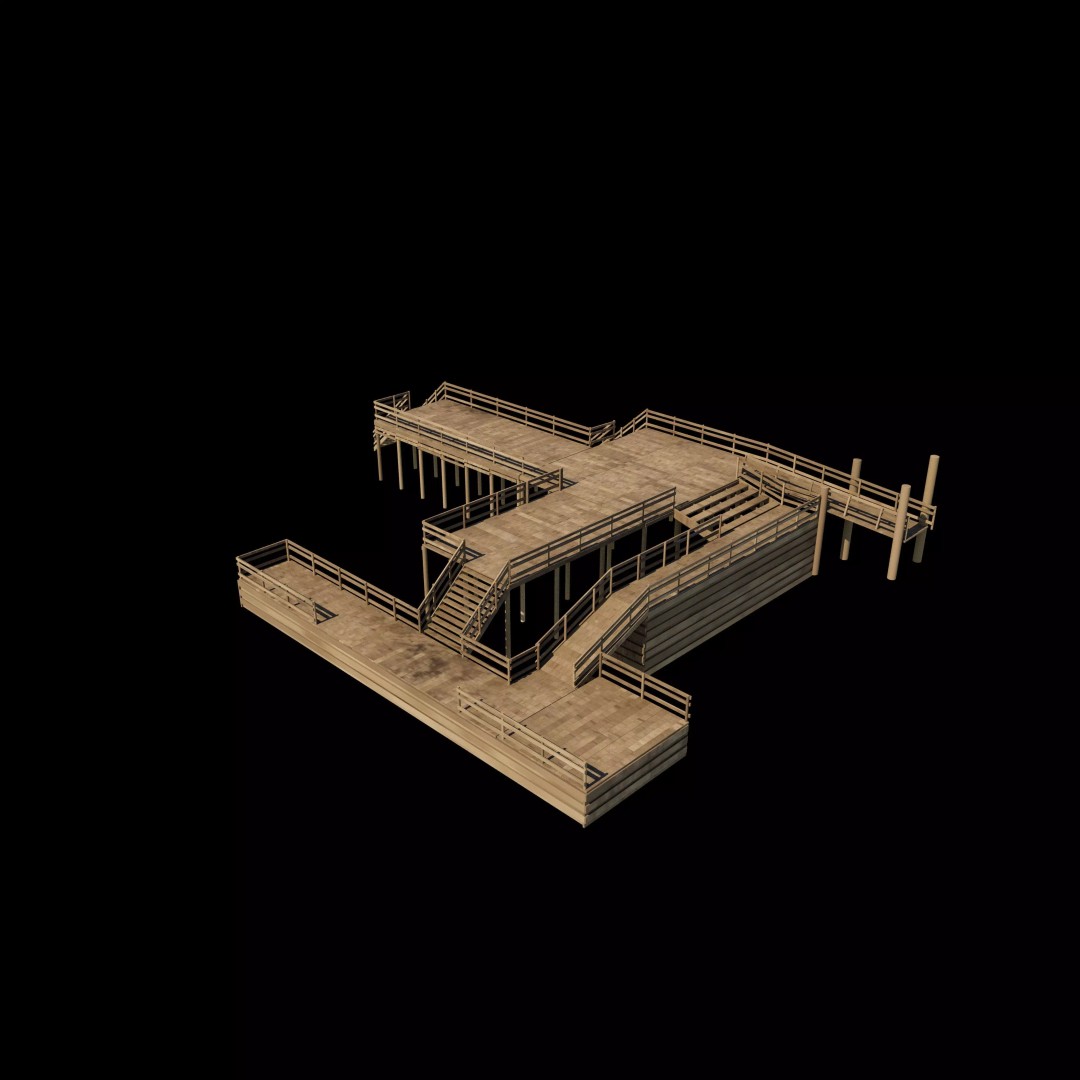 Modular Dockyard 3D Model – PBR Textures, Game Ready, FBX, OBJ - View 6